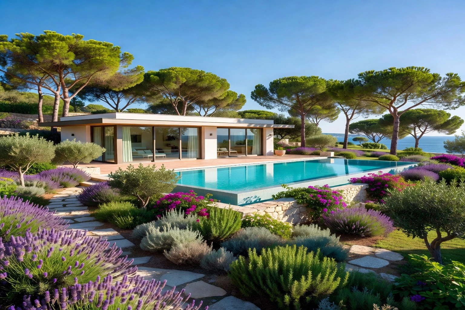 Villa avec piscine entourée de pins dans les collines aux abords de Pula