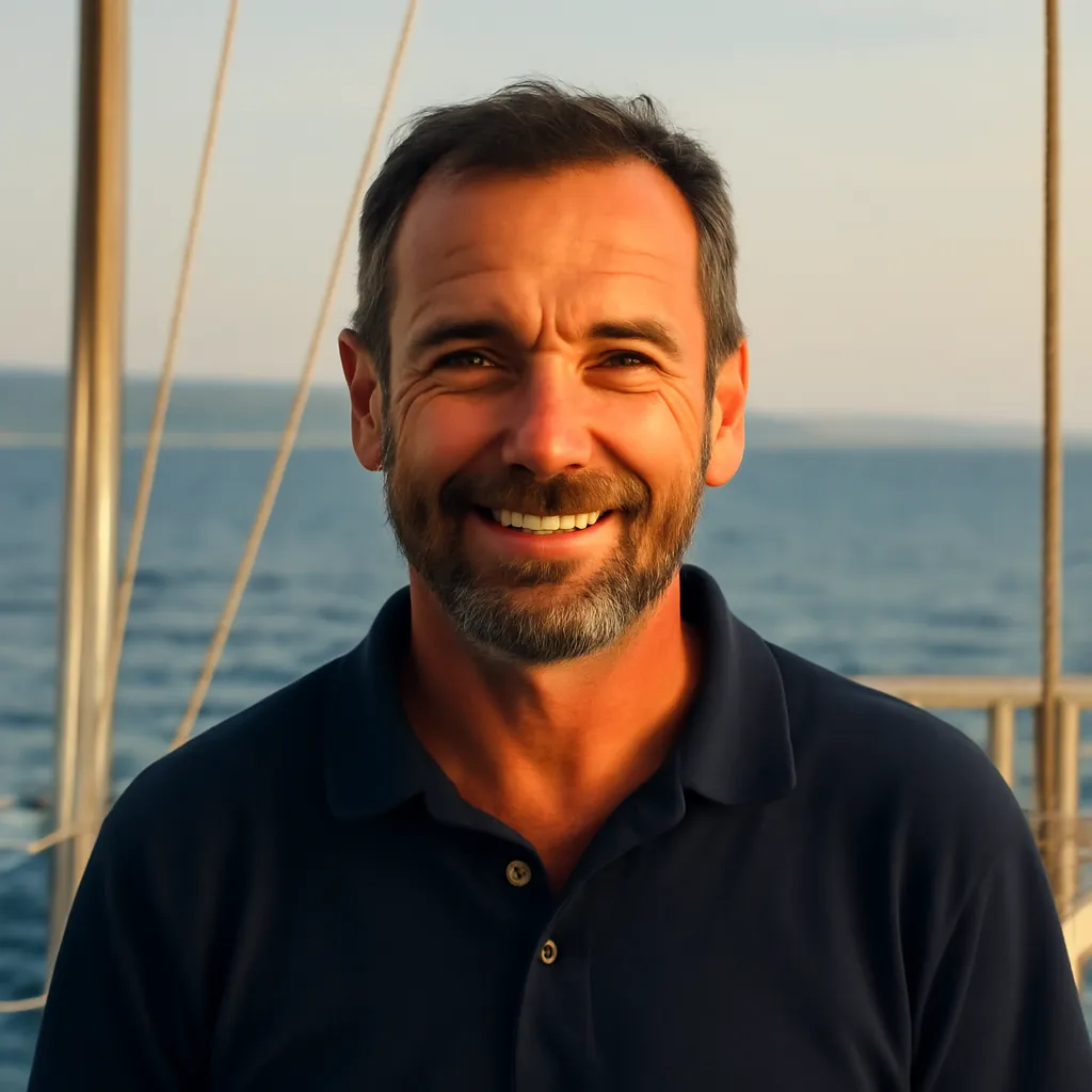 Marko, skipper professionnel sur la cote dalmate en Croatie, portrait sur un voilier