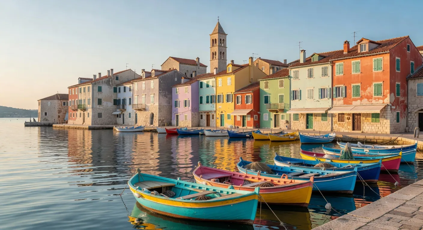 Port coloré de Rovinj en Croatie